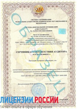 Образец сертификата соответствия аудитора №ST.RU.EXP.00005397-3 Елец Сертификат ISO/TS 16949